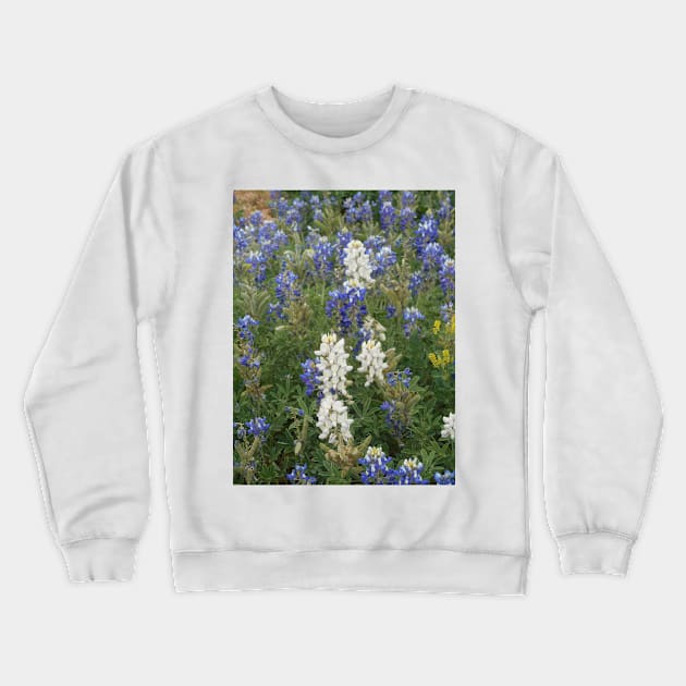 White bluebonnets Crewneck Sweatshirt by Feathered Finds